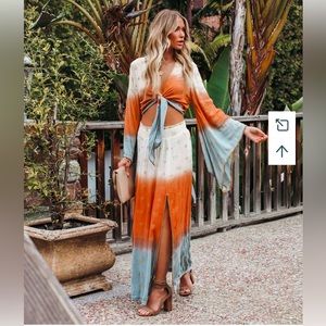 Boheme ombré beaded crop top and maxi skirt